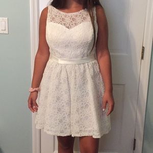 Lace, white dress